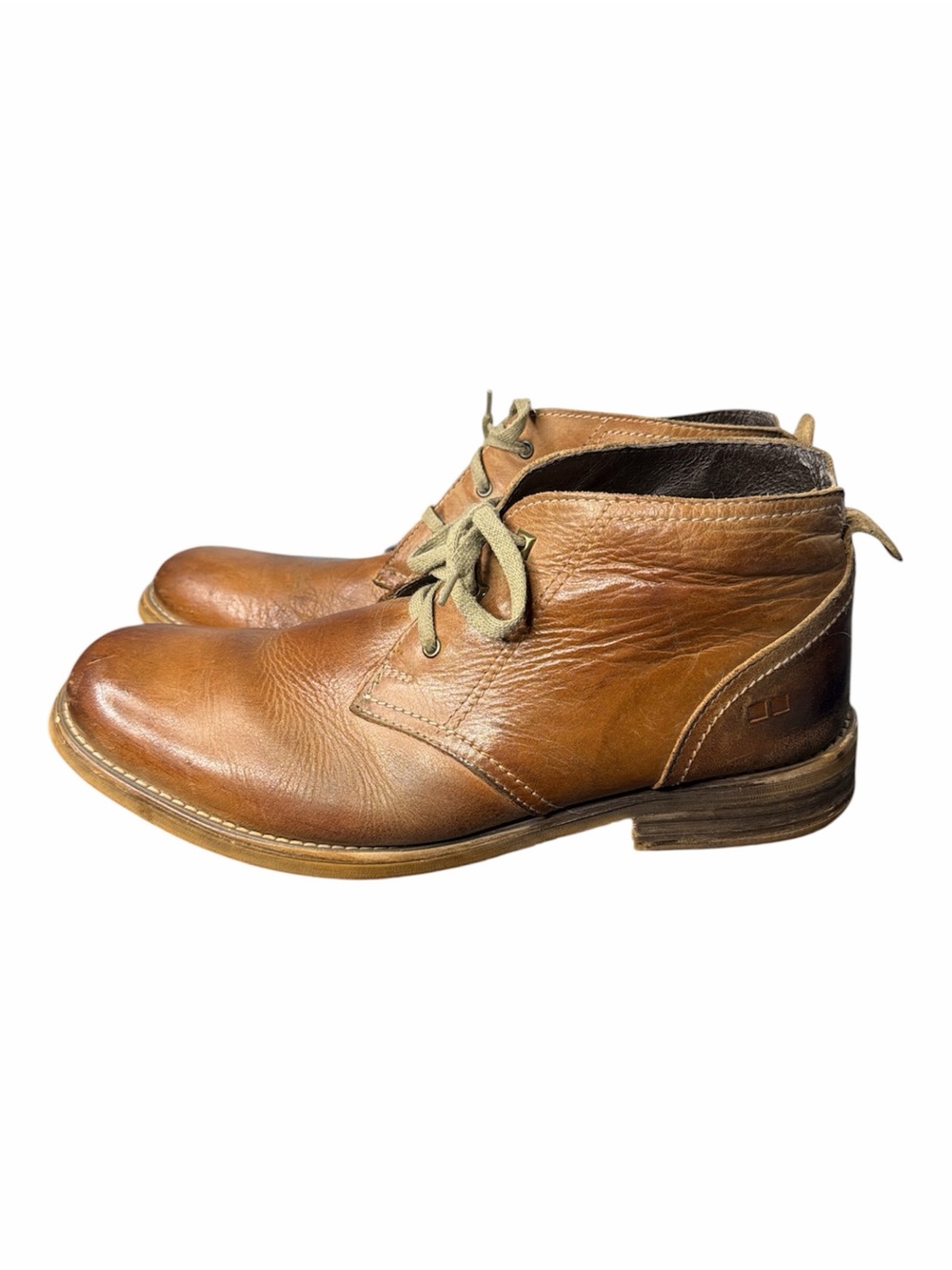 BED|STU Men's Brown Leather Chukka Boots - Lace-Up size 11